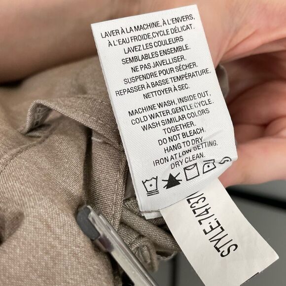 [13] Reitman’s Creme/Tan Structured Wide Leg Trousers Women’s Career Pant - Picture 11 of 14